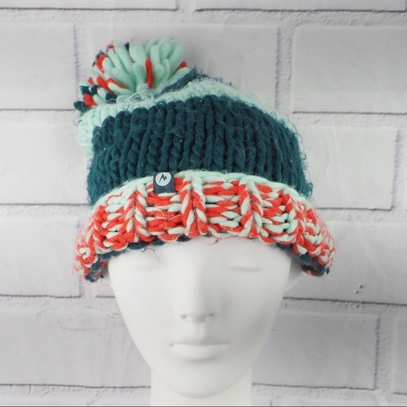 M brand crochet lined striped beanie with Pom Pom - Picture 2 of 10
